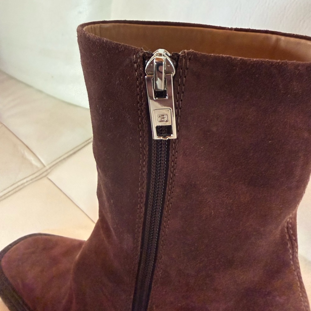 Alexander Wang Brown Suede Sculptural Heel Ankle Boots - Picture 3 of 5